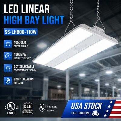 300W LED リニアハイベイライト CCTパワー選択可能 45000lm UL DLCプレミアム 防食 WF1 倉庫 ジム 工場用